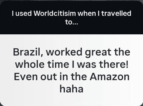 Review: Brazil — worked great even out in the Amazon