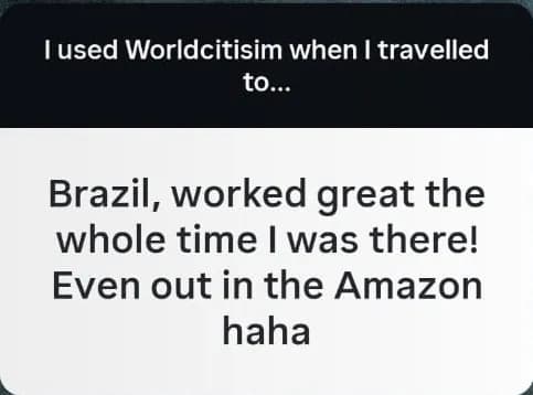Review: Brazil — worked great even out in the Amazon