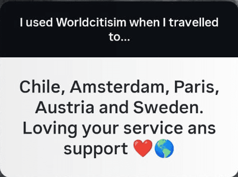 Review: Chile, Amsterdam, Paris, Austria, Sweden — loving the service and support