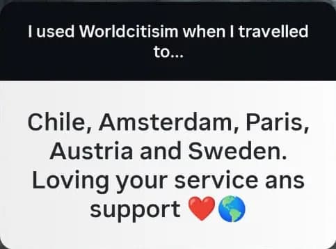 Review: Chile, Amsterdam, Paris, Austria, Sweden — loving the service and support