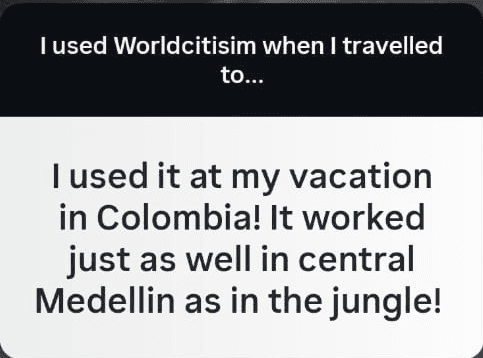 Review: Colombia — worked in central Medellín and in the jungle